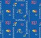 Licensed NCAA Kansas University Allover Blue Fleece KS-1122 Fabric by the Yard